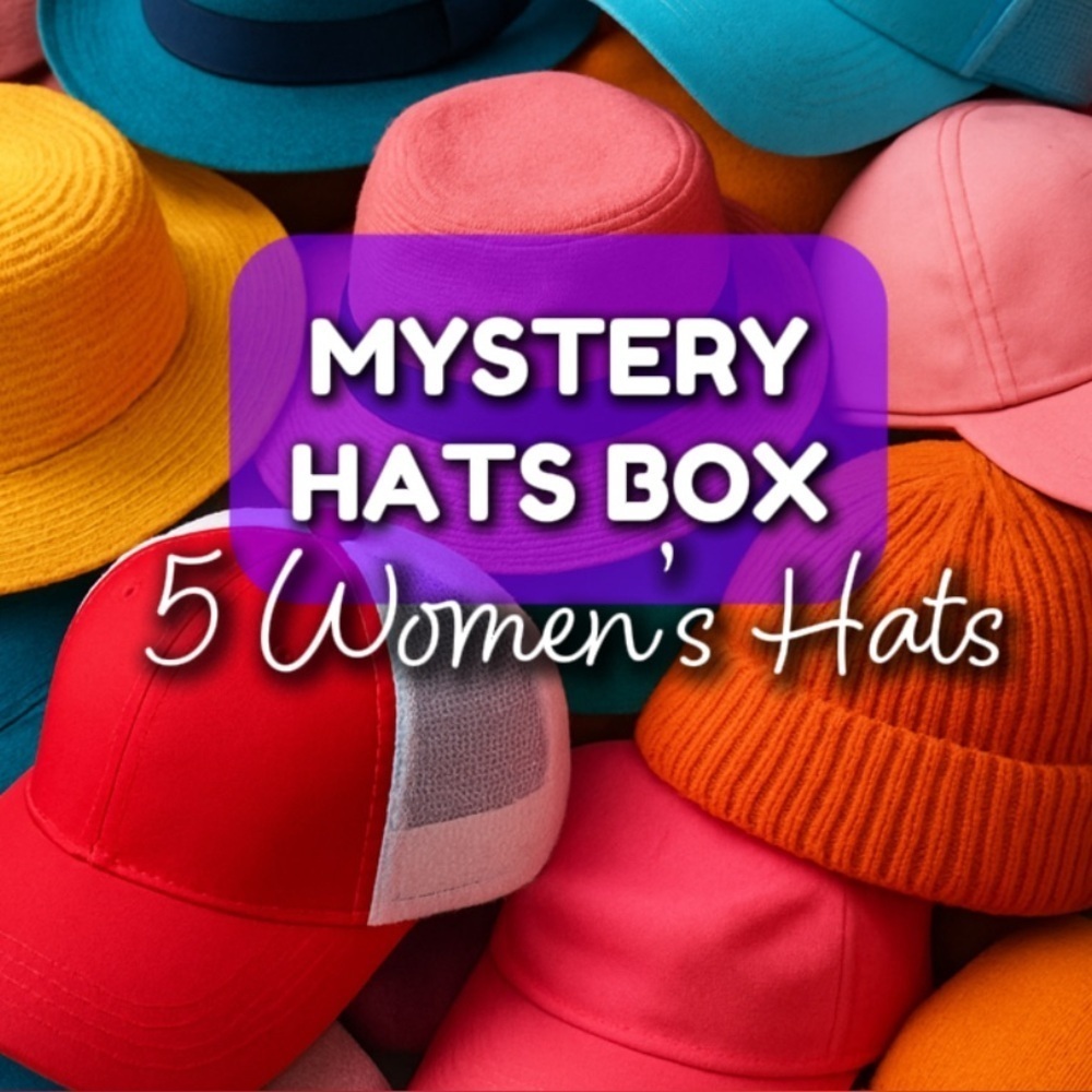 Hats Mystery Box, 5 pieces random women’s hats and trucker caps, EUC